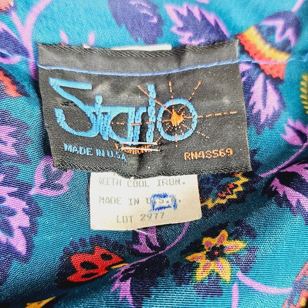 Vtg 1980's Starlo Women's Button Front Midi Belted Floral Dress w/ Pockets Sz 12 - Picture 10 of 10